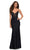 La Femme - 30466 Lace Bodice Sheath Gown Special Occasion Dress 00 / Black