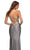 La Femme - 30466 Lace Bodice Sheath Gown In Silver & Gray