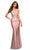 La Femme - 30466 Lace Bodice Sheath Gown In Pink