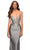 La Femme - 30466 Lace Bodice Sheath Gown In Silver & Gray