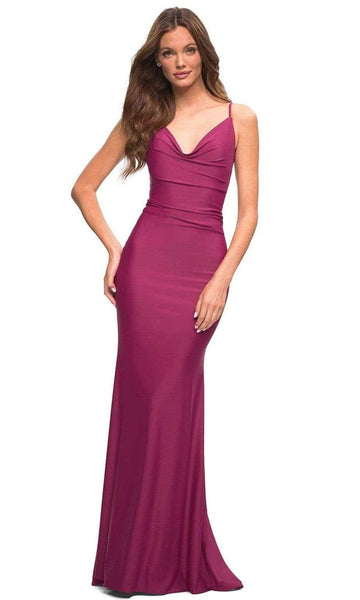 green emerald velvet dress La Femme Dress 32357