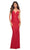 La Femme - 30484 Strappy Ruched Jersey Gown Special Occasion Dress 00 / Red