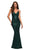 La Femme - 30496 Sequin-Ornate Long Gown Special Occasion Dress 00 / Dark Emerald