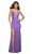 La Femme - 30499 Floral Lace Plunging Sheath Gown Special Occasion Dress 00 / Bright Purple