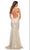 La Femme - 30500 V-Neck Metallic Jersey Gown Evening Dresses