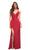 La Femme - 30501 Faux Wrap V-Neck Dress Special Occasion Dress 00 / Red