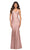 La Femme - 30503 V-Neck Ruched Trumpet Gown Special Occasion Dress 00 / Mauve