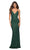 La Femme - 30523 Sequined Sheath Gown Special Occasion Dress 00 / Emerald