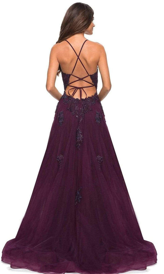 La Femme - 30560 Beaded Applique A-Line Gown