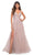 La Femme - 30560 Beaded Applique A-Line Gown Special Occasion Dress 00 / Dusty Mauve