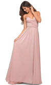 La Femme - 30571 Spaghetti Strap Cross Bodice Gown Prom Dresses 00 / Mauve2