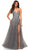 La Femme 30591 - Lace Applique Tulle Gown Special Occasion Dress 00 / Platinum