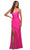 La Femme - 30600 Sweetheart High Slit Dress Prom Dresses 00 / Neon Pink