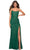 La Femme - 30610 Scoop Neck Slit Long Gown Prom Dresses 00 / Emerald