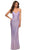 La Femme 30622 - Sequin Wrap Style Gown Special Occasion Dress 00 / Light Periwinkle