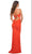La Femme - 30627 V Neck Ruched Sheath Gown Prom Dresses