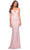 La Femme 30633 - Cross Strap Back Metallic Gown Special Occasion Dress 00 / Light Pink