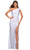 La Femme 30645 - One Shoulder Shiny Sheath Long Dress Special Occasion Dress 00 / White