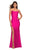 La Femme - 30665 Scoop Neck and Back Slit Dress Special Occasion Dress 00 / Neon Pink
