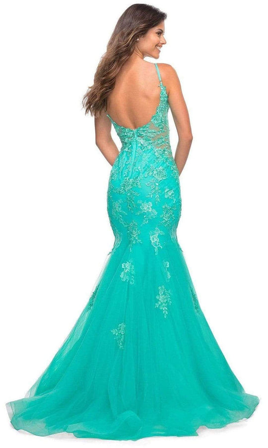 La Femme - 30675 Embroidered Floral Trumpet Gown