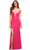 La Femme 30686 - Floral Sheath Evening Dress Special Occasion Dress 00 / Hot Pink