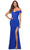 La Femme 30703 - Ruched Sheath Gown Special Occasion Dress 00 / Royal Blue