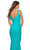 La Femme - 30746 Ruche-Ornate Mermaid Gown In Blue