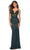 La Femme - 30757 V Neck Corset Sheath Dress Prom Dresses 00 / Dark Emerald