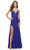 La Femme 30794 - Crisscross Back Lace Evening Gown Special Occasion Dress 00 / Royal Blue