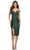 La Femme 30925 - V-Neck Ruched Knee-Length Formal Dress Special Occasion Dress 00 / Emerald
