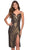 La Femme 30937 - V-Neck Ruched Metallic Formal Dress Evening Dress