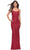 La Femme 31027 - Spaghetti Strap Sequin Prom Dress Special Occasion Dress 00 / Red