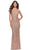La Femme 31027 - Spaghetti Strap Sequin Prom Dress Special Occasion Dress 00 / Rose Gold
