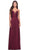 La Femme 31090 - Ruched V-Neck Prom Dress Special Occasion Dress 00 / Dark Berry