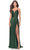 La Femme 31090 - Ruched V-Neck Prom Dress Special Occasion Dress 00 / Emerald