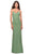 La Femme 31107 - V-Neckline Ruched Evening Dress Special Occasion Dress 00 / Sage