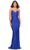 La Femme 31109 - Crisscross Bodice Fitted Long Dress Special Occasion Dress 00 / Royal Blue