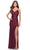 La Femme 31123 - Beaded Cowl Prom Dress Special Occasion Dress 00 / Dark Berry