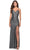 La Femme 31123 - Beaded Cowl Prom Dress Special Occasion Dress 00 / Gunmetal