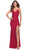 La Femme 31123 - Beaded Cowl Prom Dress Special Occasion Dress 00 / Red