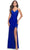 La Femme 31123 - Beaded Cowl Prom Dress Special Occasion Dress 00 / Royal Blue