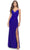 La Femme 31169 - Draped Sheath Prom Dress Special Occasion Dress 00 / Royal Blue