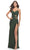 La Femme 31174 - Floral Cutout Prom Dress Special Occasion Dress 00 / Dark Emerald