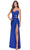 La Femme 31174 - Floral Cutout Prom Dress Special Occasion Dress 00 / Royal Blue