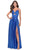 La Femme 31193 - Sleeveless Satin Prom Gown Special Occasion Dress 00 / Royal Blue