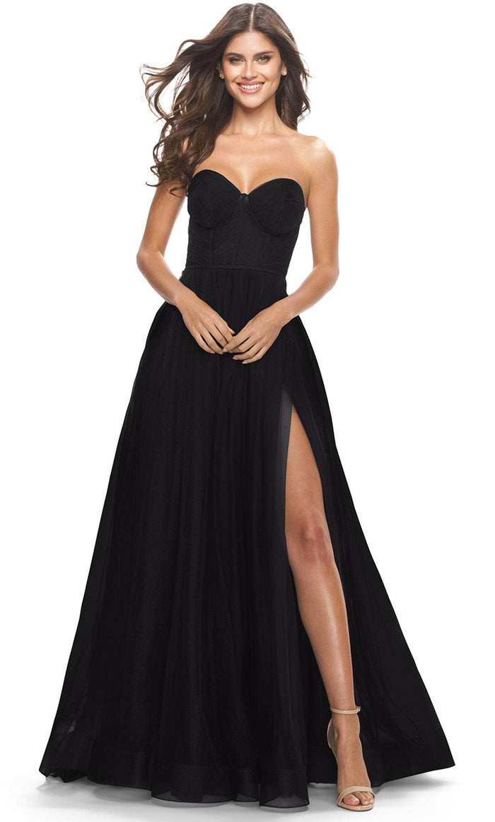 La Femme 31205 - Sweetheart Corset A-Line Long Dress Special Occasion Dress 00 / Black