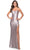 La Femme 31208 - Metallic Lace Up Prom Dress Special Occasion Dress 00 / Silver