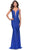 La Femme 31215 - Beaded Plunging Prom Dress Special Occasion Dress 00 / Royal Blue