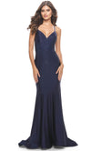 La Femme 31220 - Rhinestone Ornate Mermaid Prom Dress Special Occasion Dress 00 / Navy9