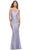 La Femme 31222 - Jeweled Criss Cross Ruched Jersey Dress Special Occasion Dress 00 / Light Periwinkle